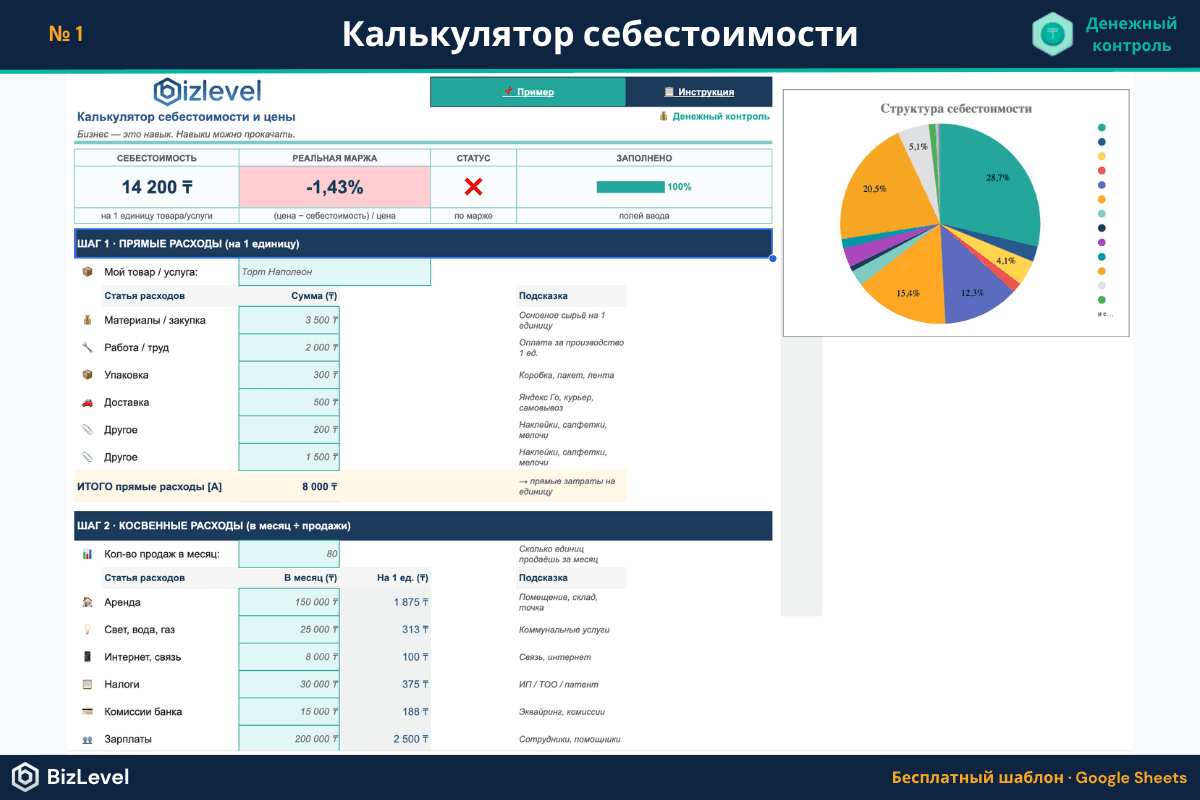 Превью: Калькулятор себестоимости