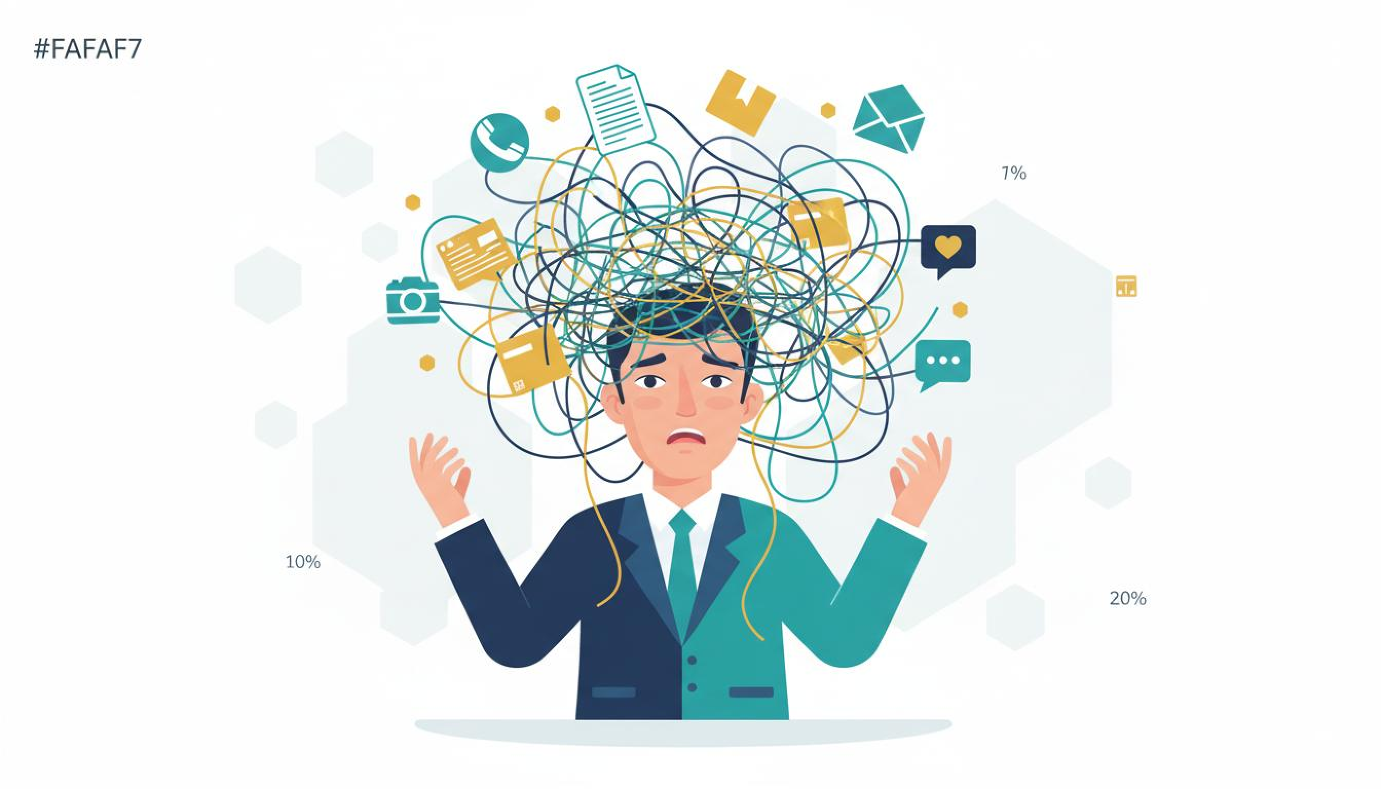 Предприниматель, запутавшийся в задачах — нити дел над головой